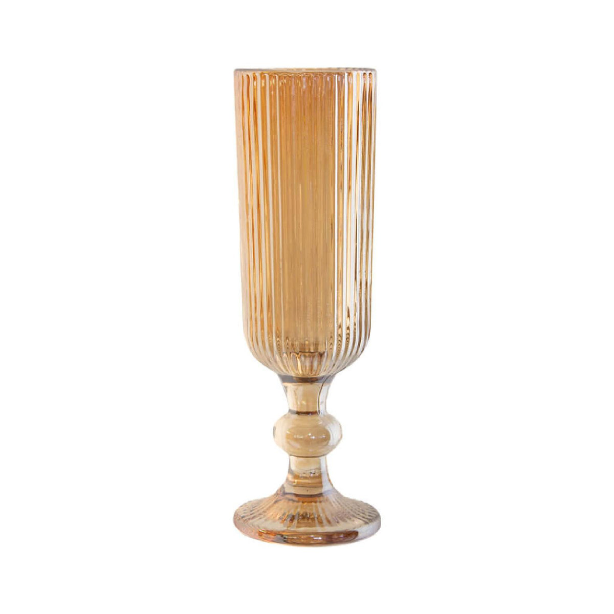 Ribbed Amber Glass Champagne Flute The Home Quarter