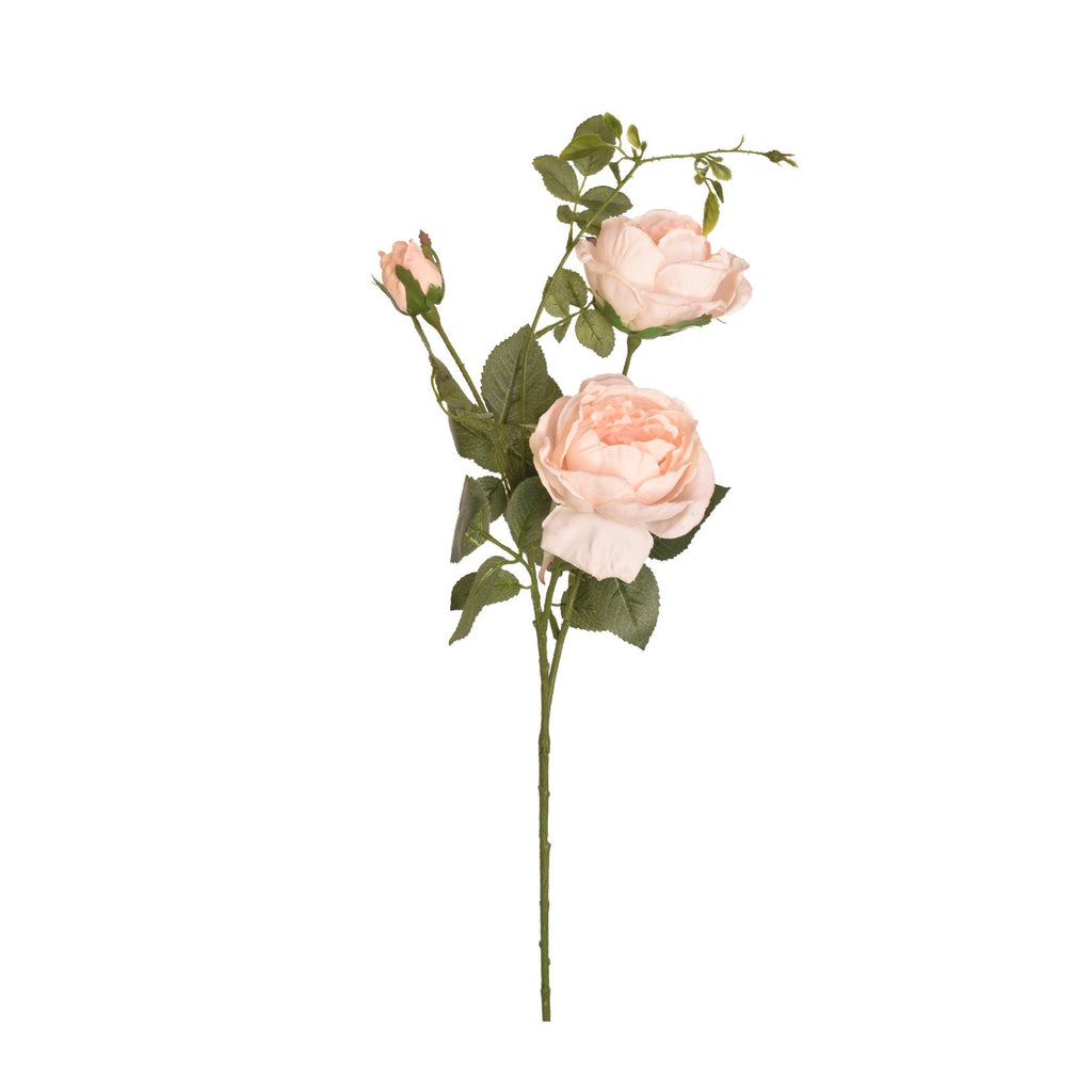 artificial multi-blossom pink rose stem