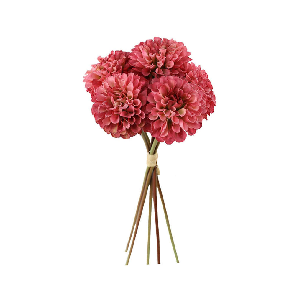 Artificial pink zinnia bouquet