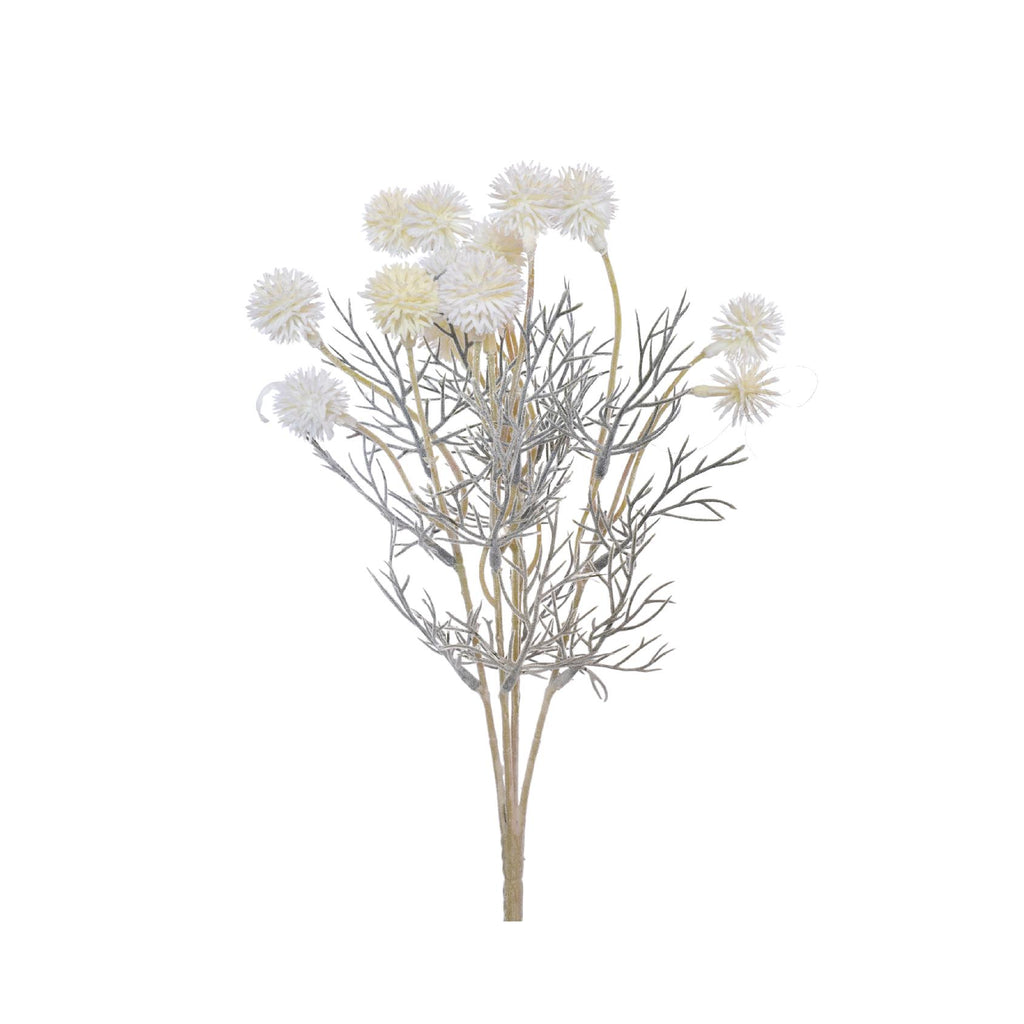 Artificial white dried flower bush