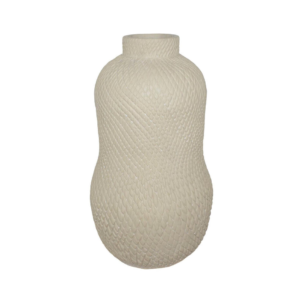 Curved beige texture vase