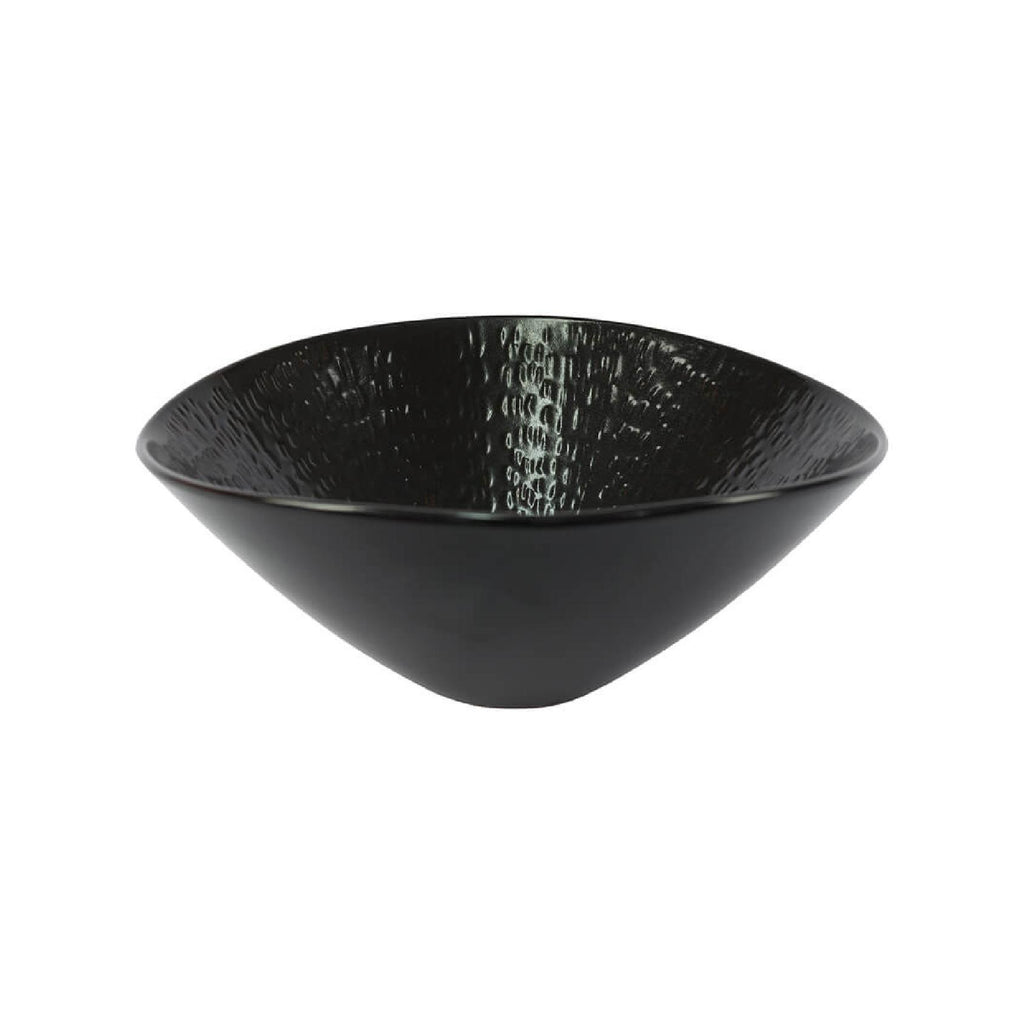 Black ceramic bowl