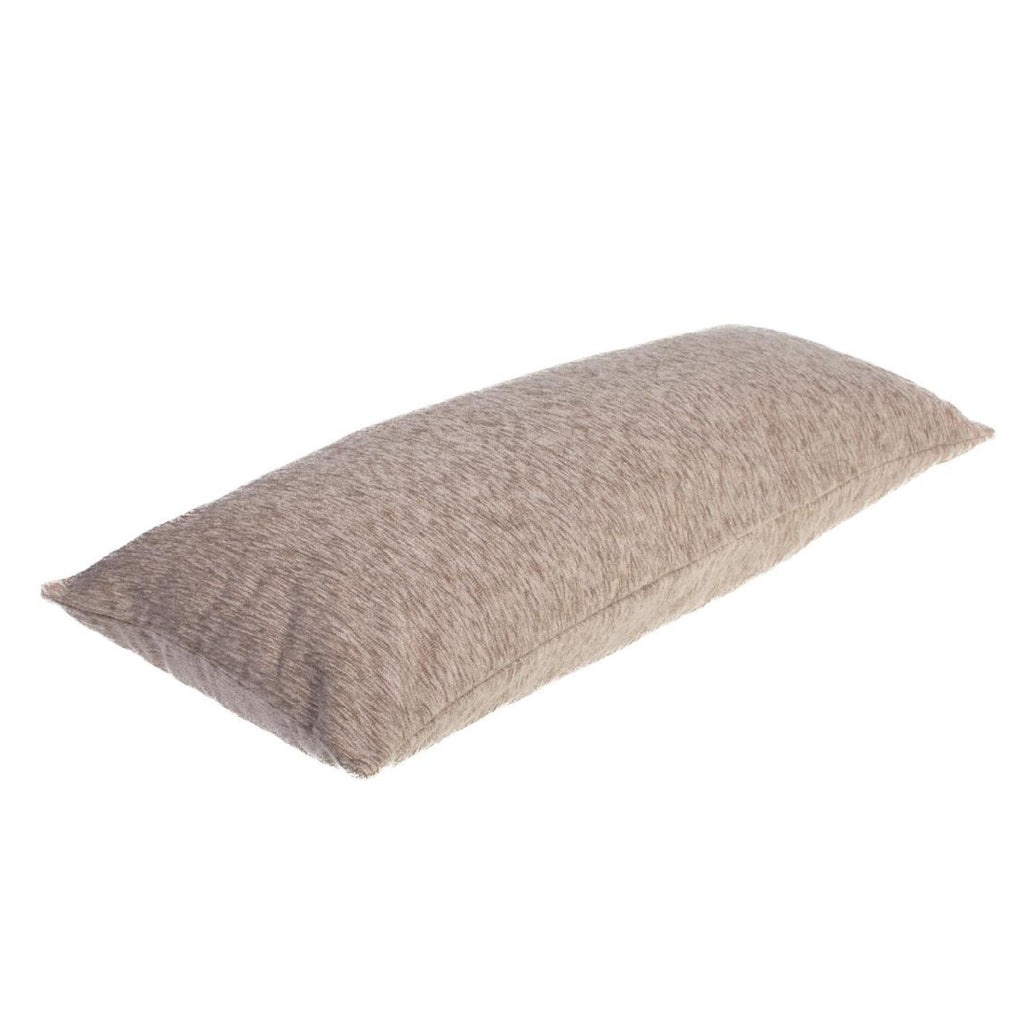 Cobblestone coloured chenille lumbar cushion