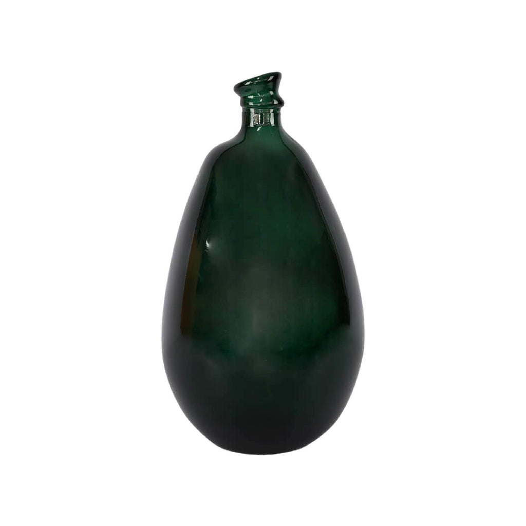 Forest green glass vase