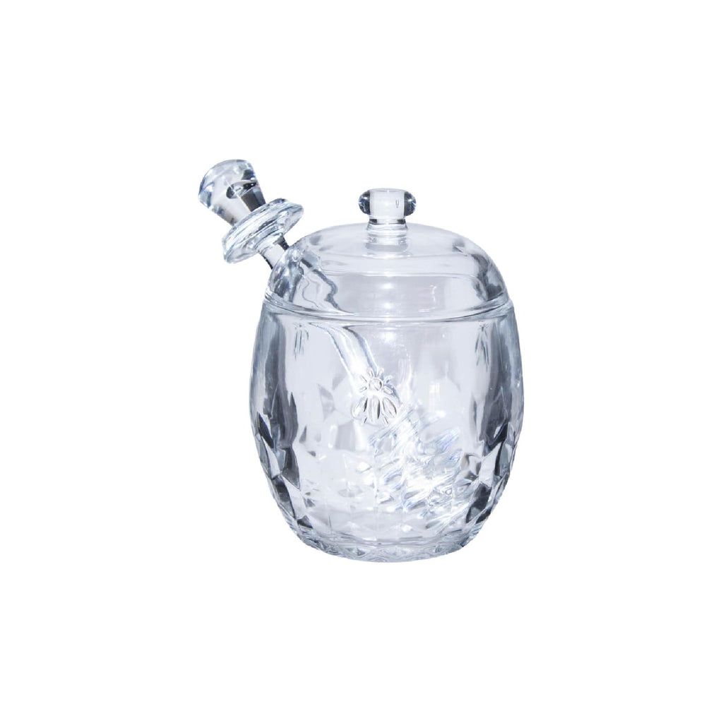 Glass honet pot with lid