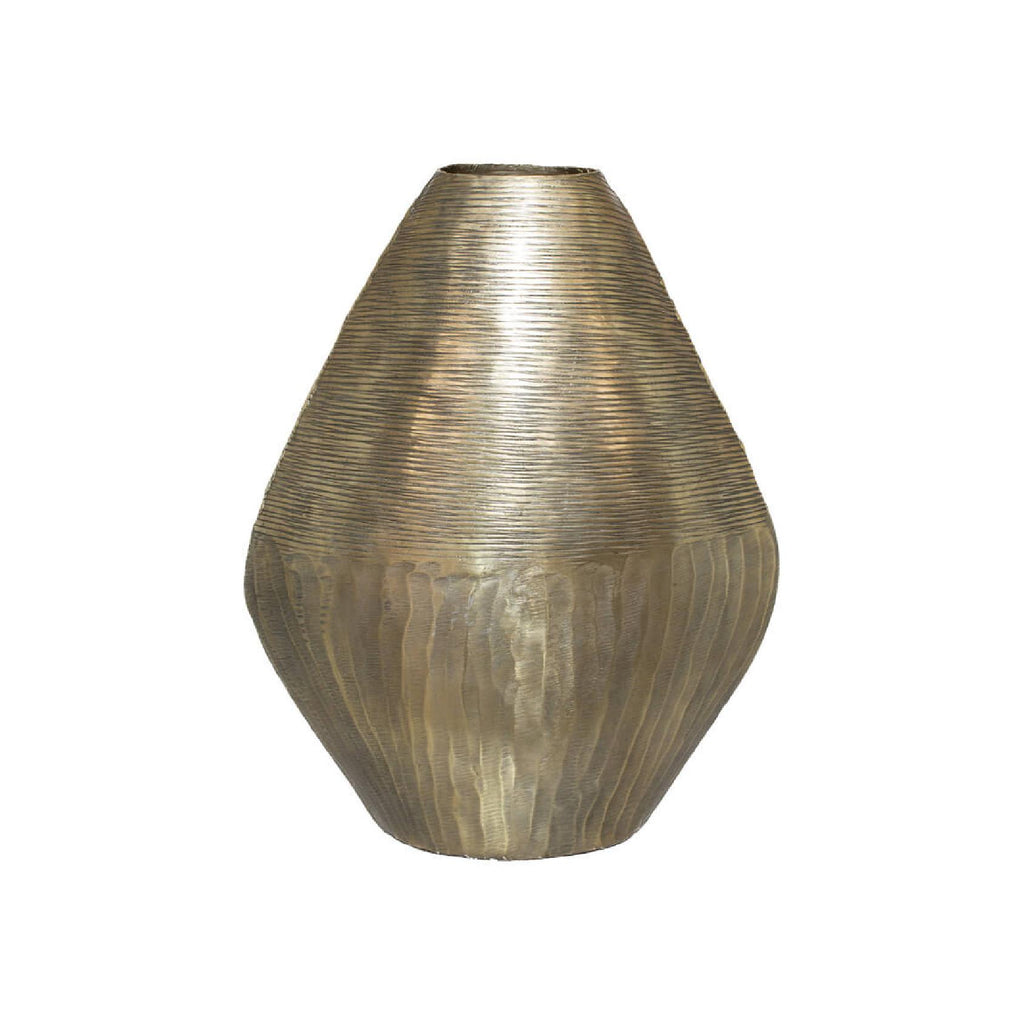 Gold textured metal vase