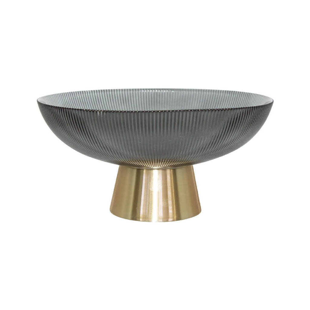 Grey and gold footed bowl