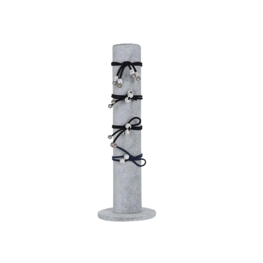 Grey velvet bracelet display pillar