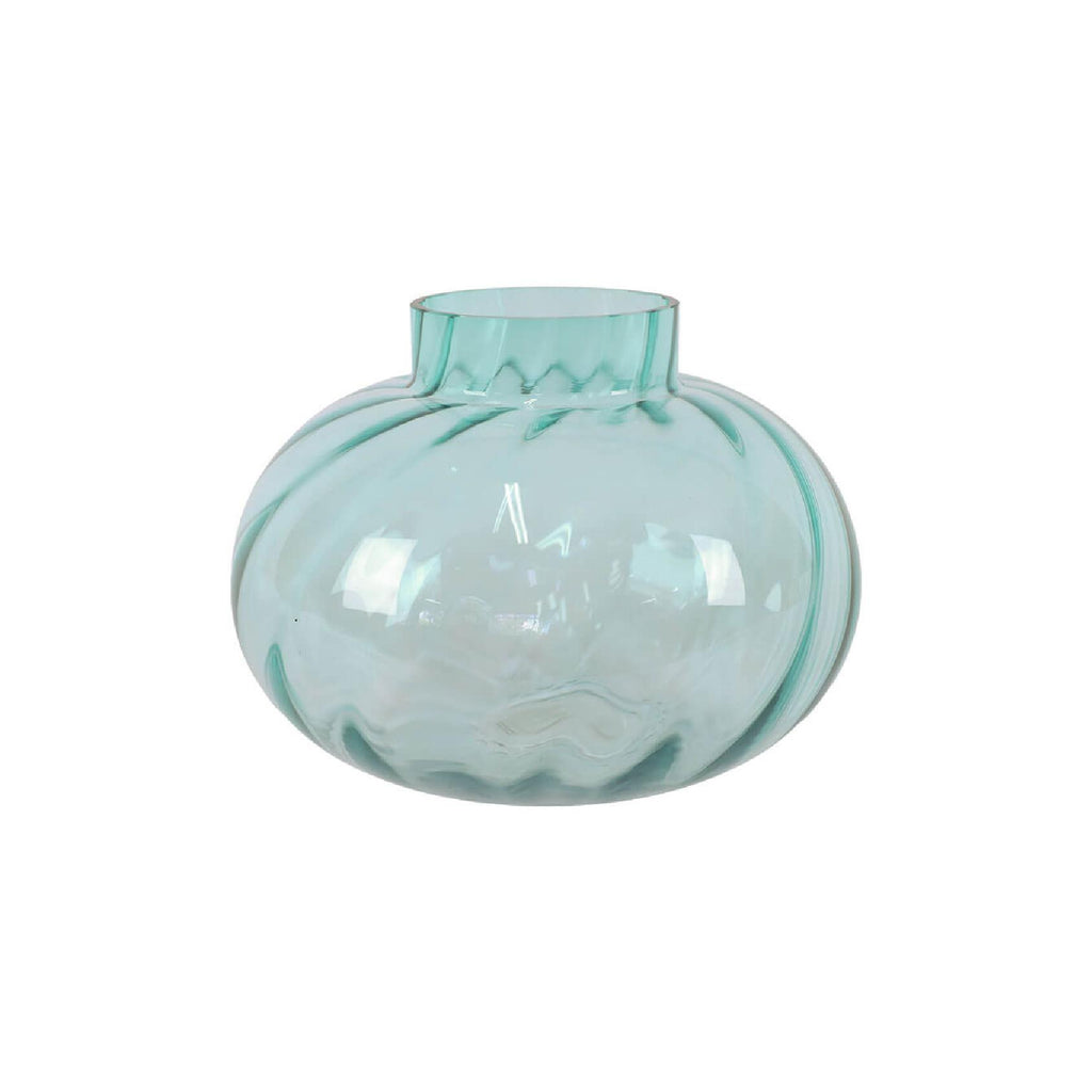 Light blue optic glass vase