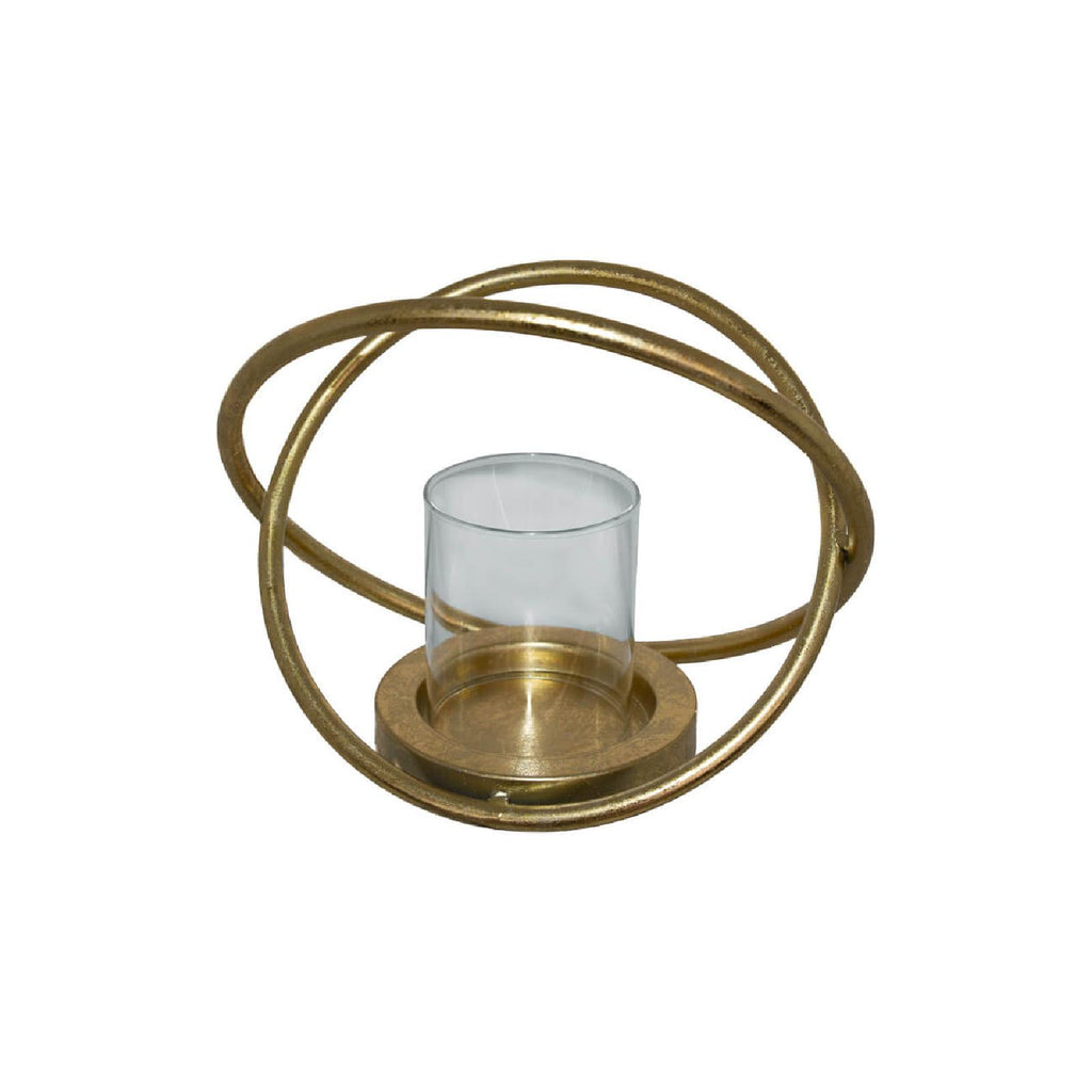 Gold metal candle holder