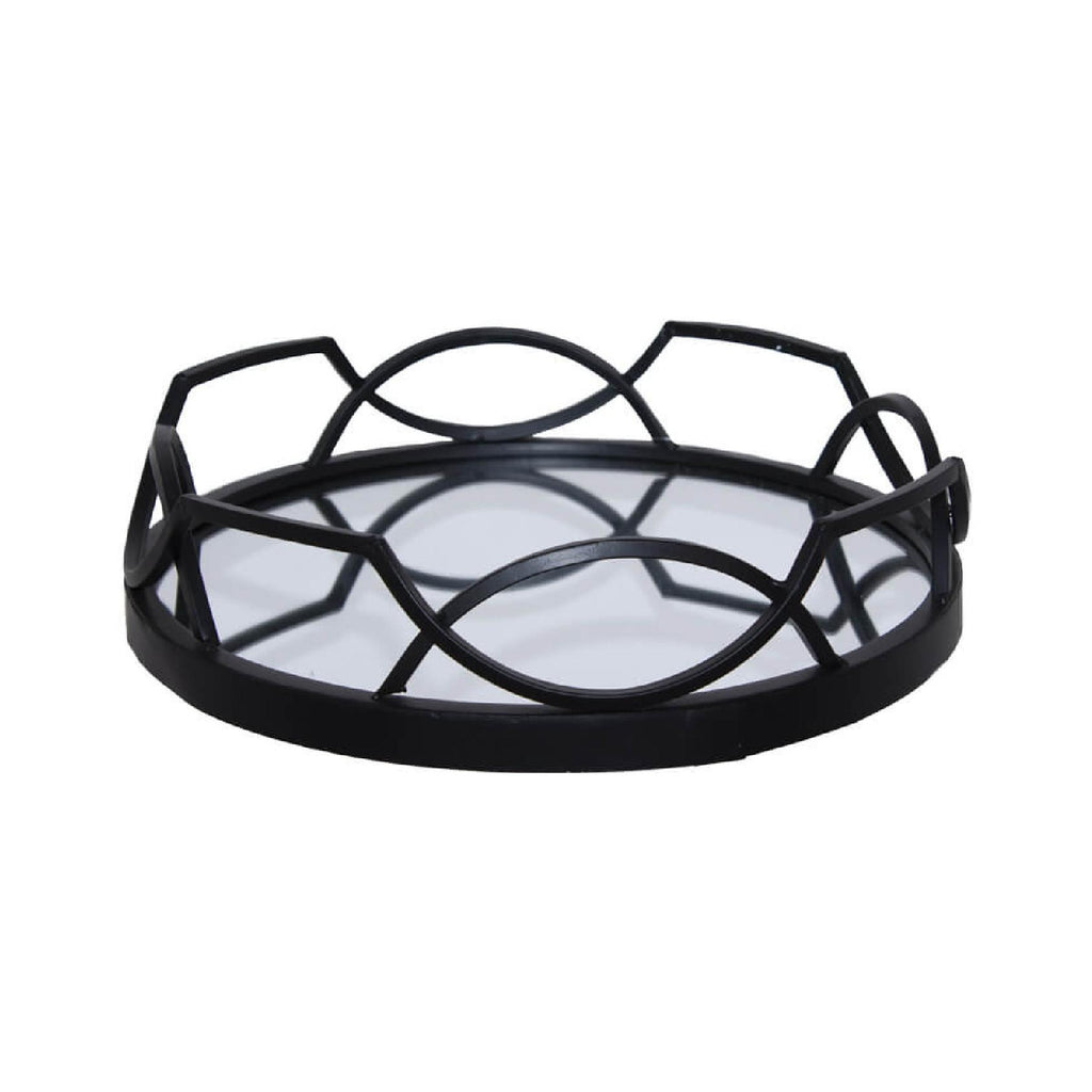 Metro black round tray