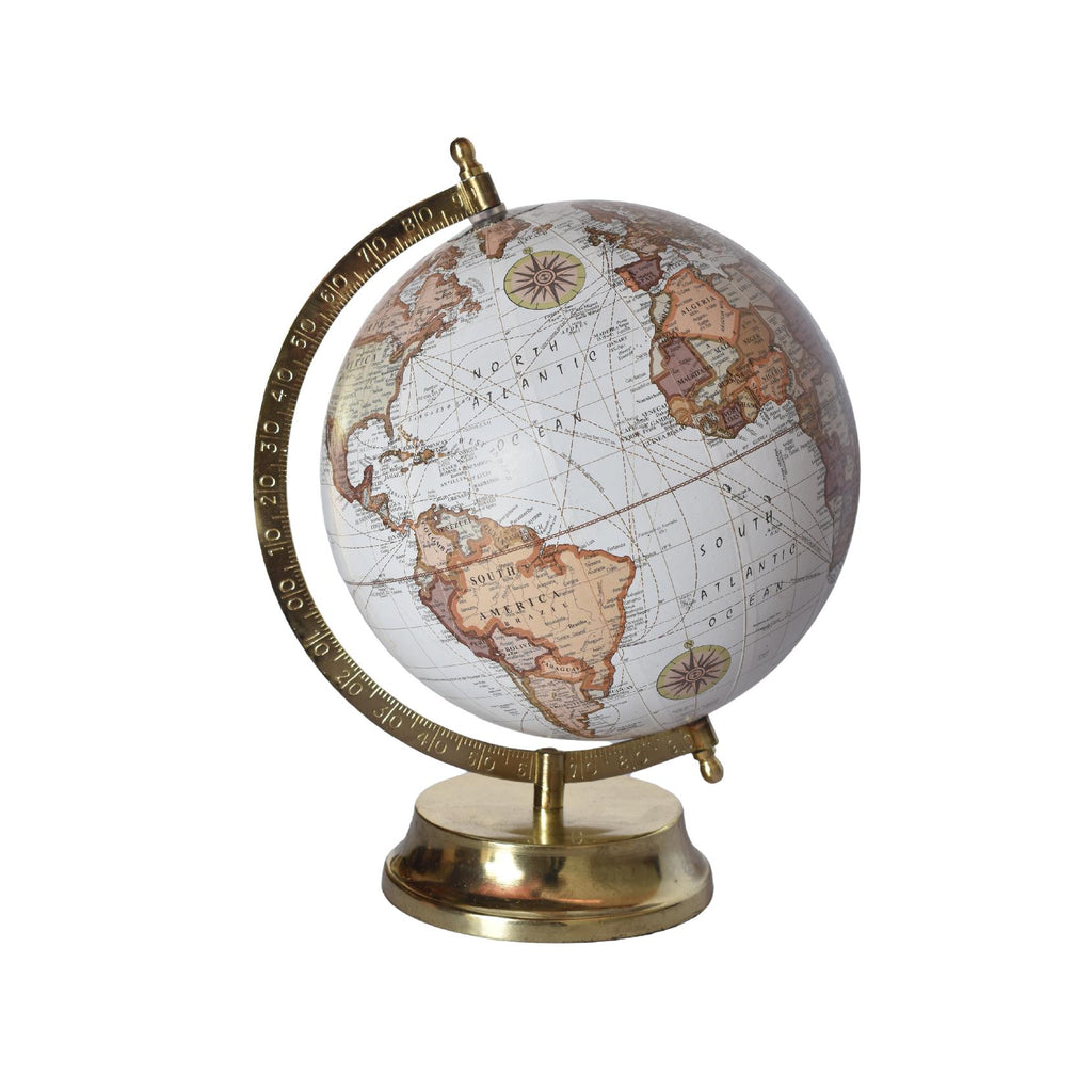 Off-white decorative world globe