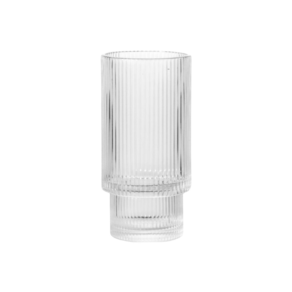 Ribbed glass hi-ball