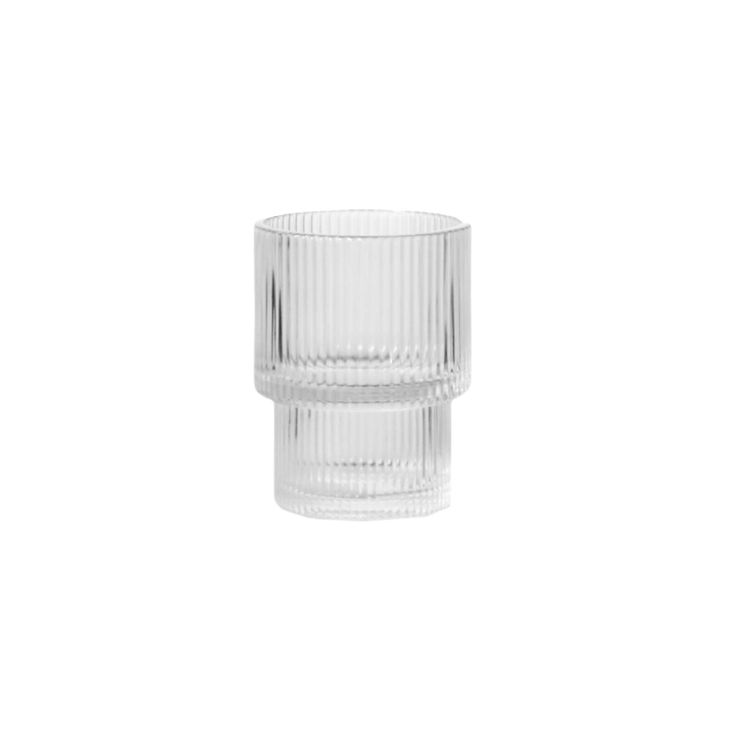 ribbed glass tumbler