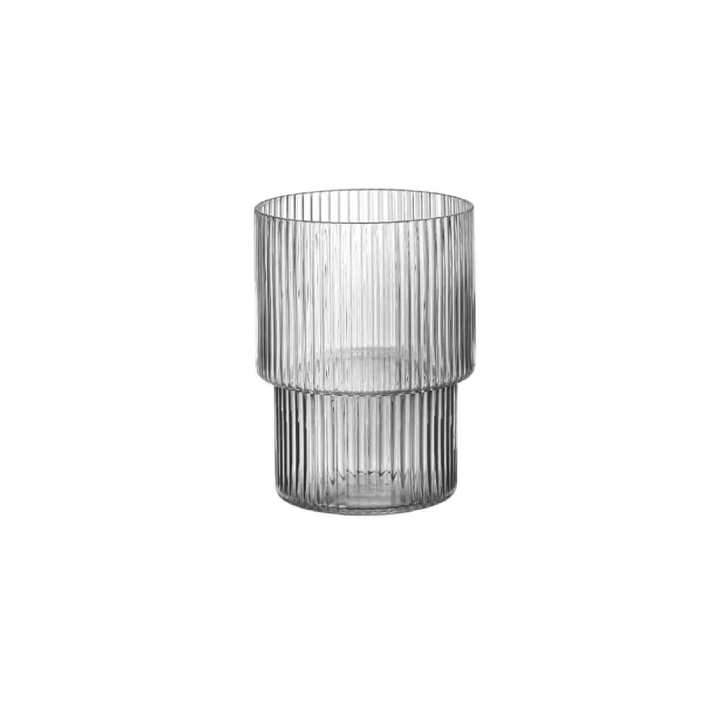 Ribbed glass tumbler