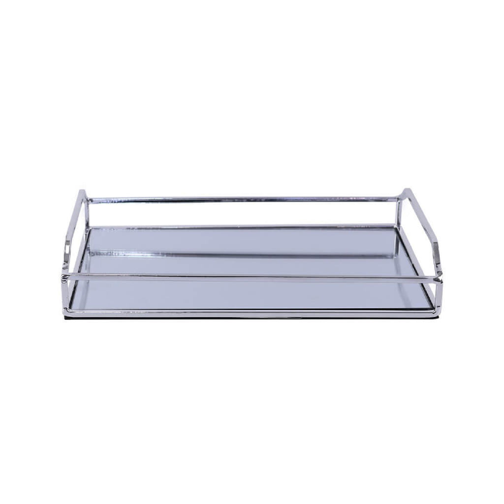 Silver metal mirror tray