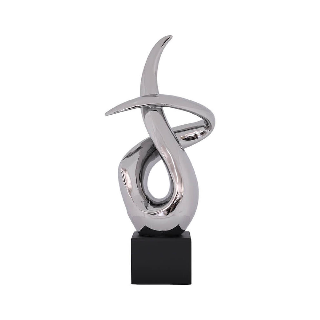 Silver twirl sculpture