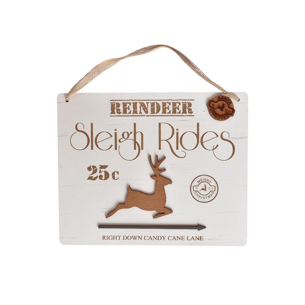 Sleigh ride sign