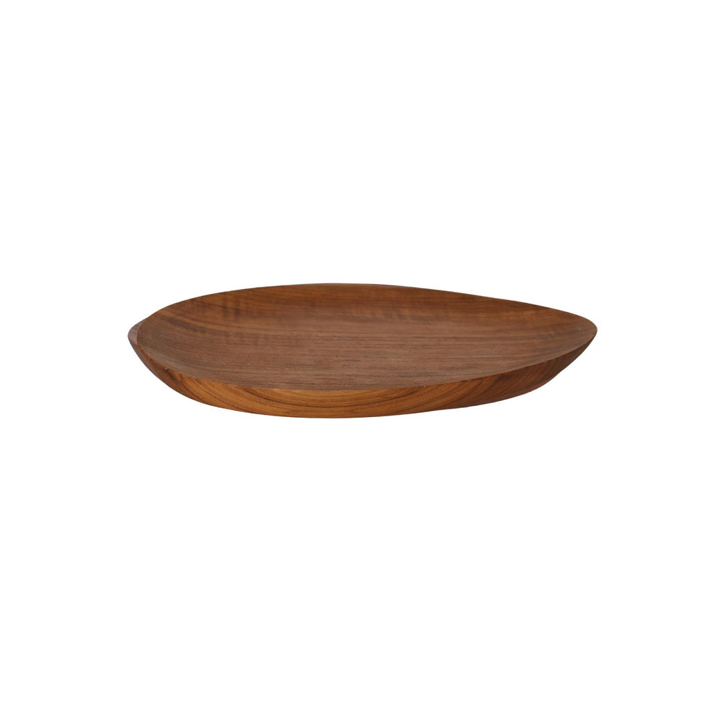 Teak oval serving plate
