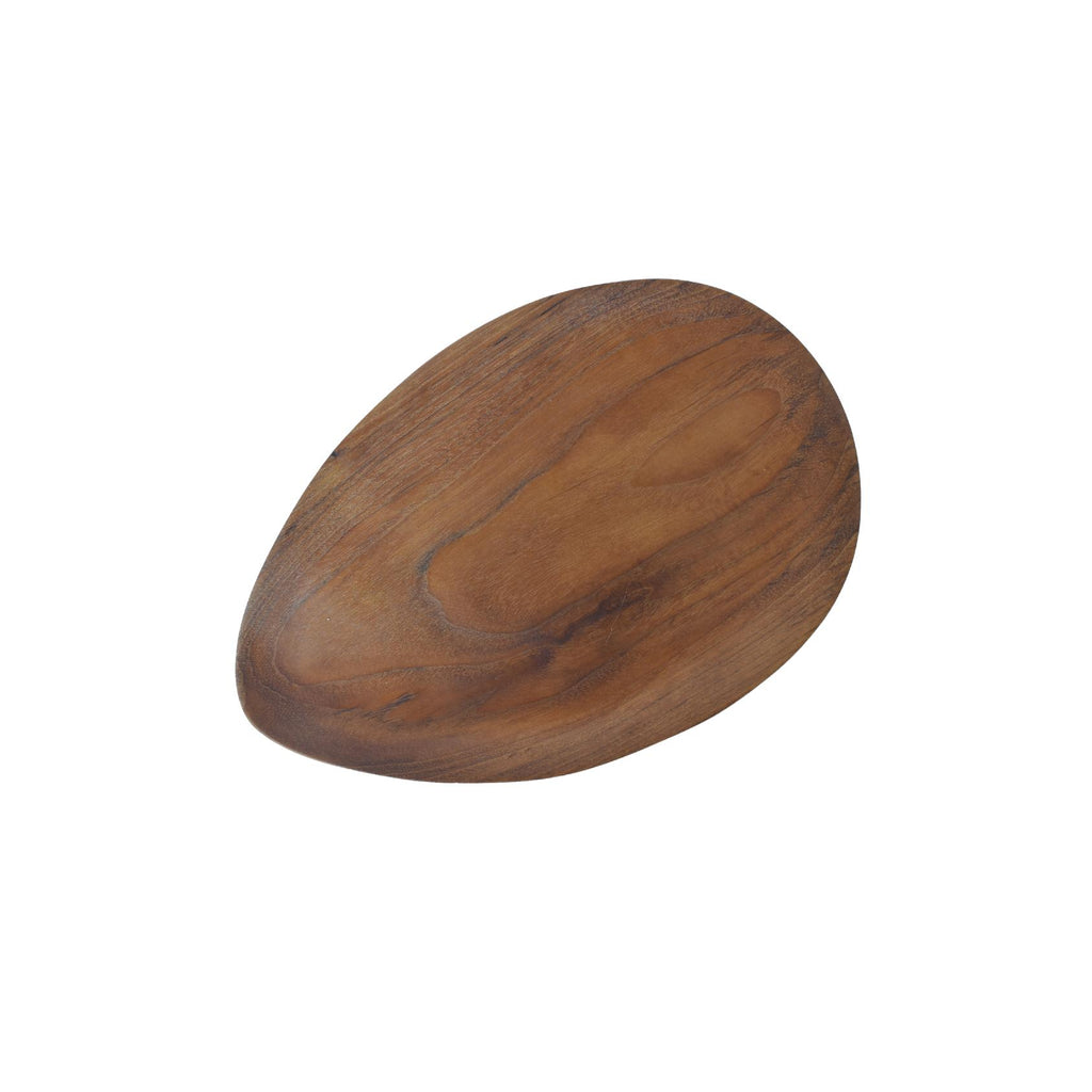 Teak oval serving plate