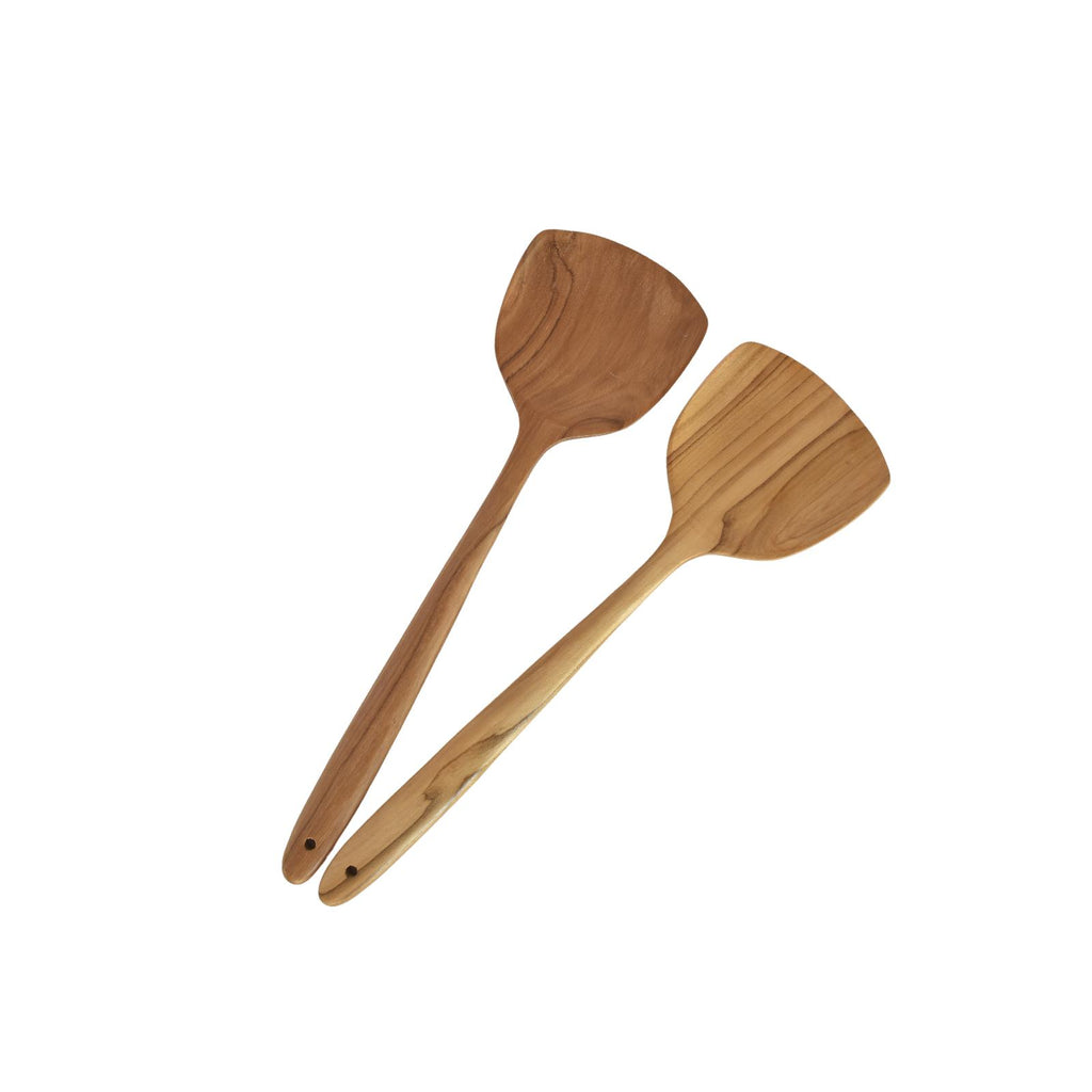 Teak salad server set