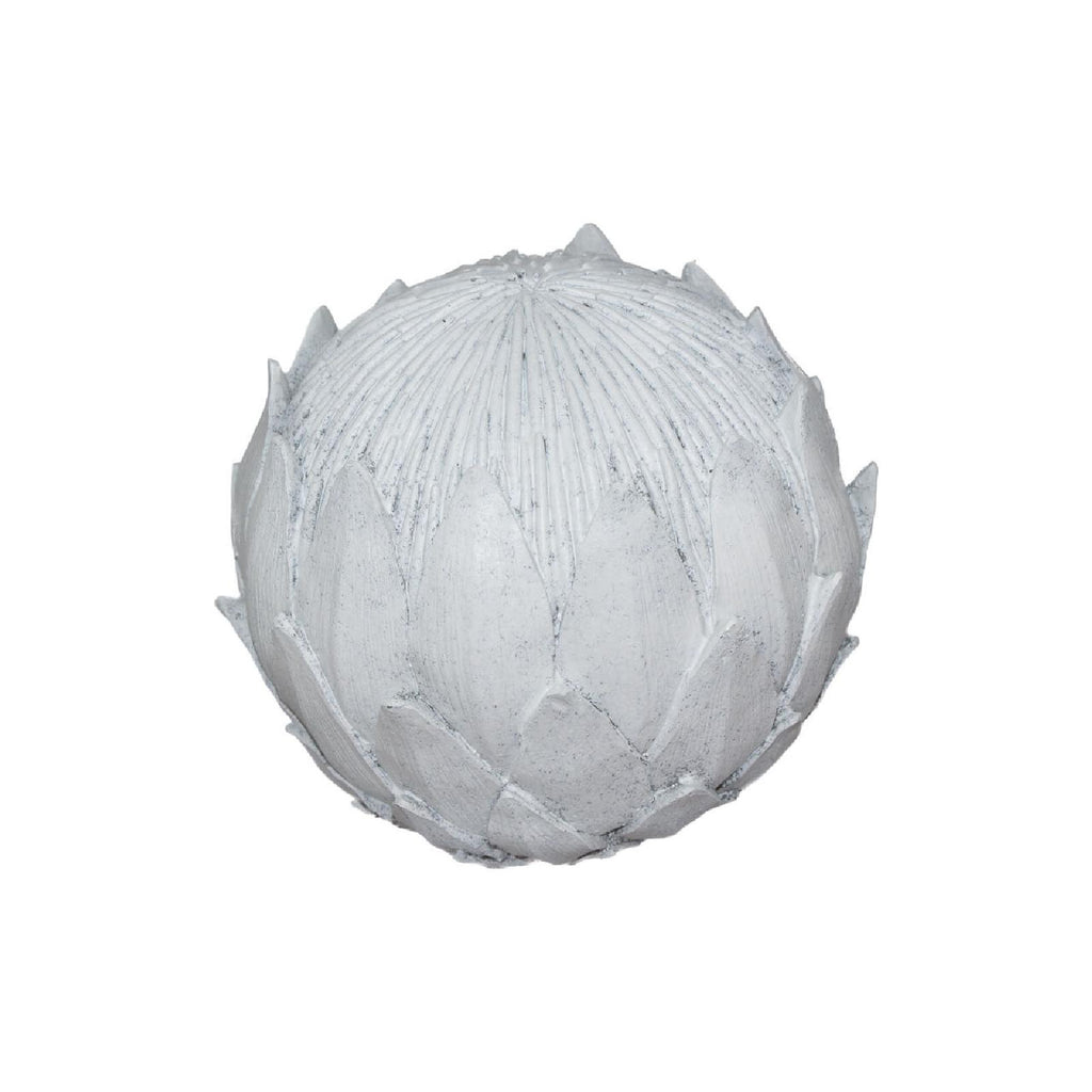 White decorative protea ball