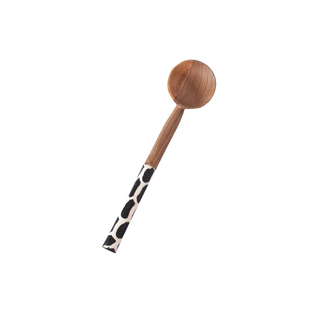 Wood sugar spoon with bone detail