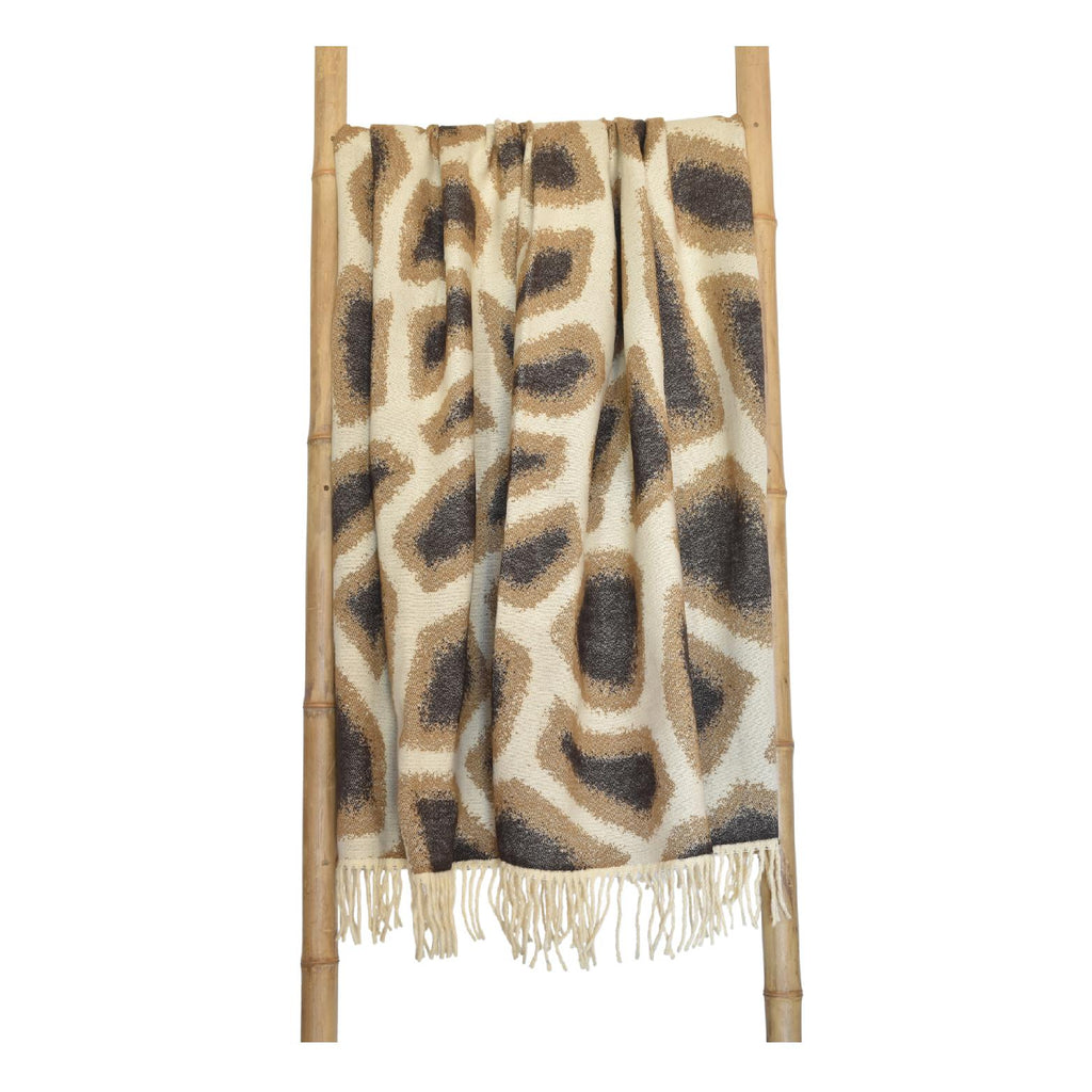 Giraffe skin inspired woven throw