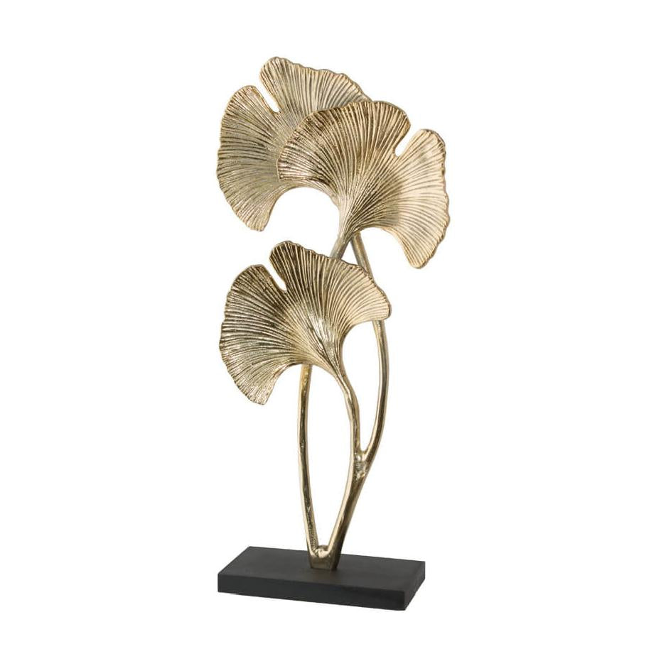 Gold stemmed leaf sculpture