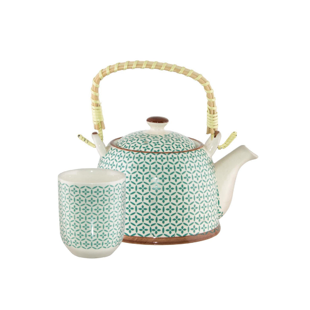 Ceramic teapot and teacup set
